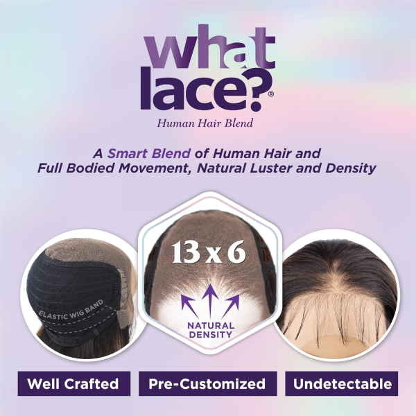 What Lace 13X6 Wigs - Arabella 28 Inch Human Hair Blend Lacefrontal Glueless Synthetic with Natural Density Preplucked Hairline (COLORMELTCHOCOLATE) - Image 5
