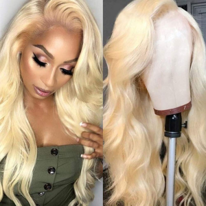 613 Blonde Body Wave Lace Front Wigs Human Hair 13X4 Brazilian Human Hair Wigs for Women 613 Blonde Lace Frontal Wigs Pre Plucked with Baby Hair 200% Density (26 Inch, 613 13X4 Body)