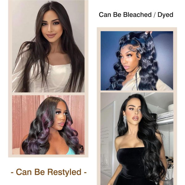 13X4 Lace Front Wigs Human Hair 28 Inch 180% Density Body Wave Pre Plucked HD Transparent Lace Frontal Wigs Baby Hair - Image 4