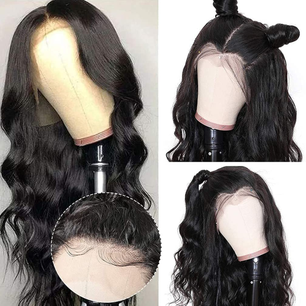 Lace Front Wigs Human Hair Body Wave 13X4 Human Hair Wigs for Black Women 180% Density Glueless Lace Frontal Wigs Brazilian Human Hair Wigs Pre Plucked Bleached Knots 20 Inch Body Wave Wigs - Image 2