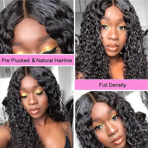13X4 Transparent Lace Front Wigs Human Hair 150% Density Brazilian Water Wave HD Lace Front Glueless Wigs Virgin Huamn Hair for Black Women Natural Color Pre Plucked with Baby Hair 24Inch - Image 5