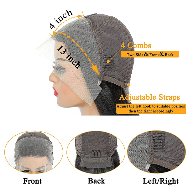 13X4 Lace Front Wigs Human Hair Body Wave Lace Front Human Hair Wigs for Black Women Glueless Brazilian 150% Density Human Hair Wigs Pre Plucked Bleached Knots with Baby Hair 20 Inch - Image 4