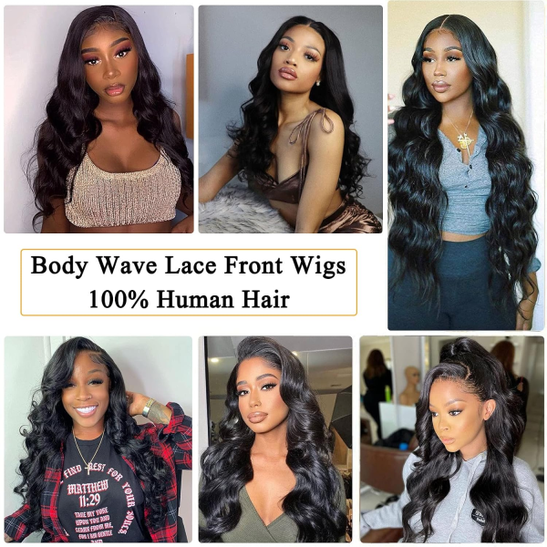 13X4 Lace Front Wigs Human Hair Body Wave Lace Front Human Hair Wigs for Black Women Glueless Brazilian 150% Density Human Hair Wigs Pre Plucked Bleached Knots with Baby Hair 20 Inch - Image 6