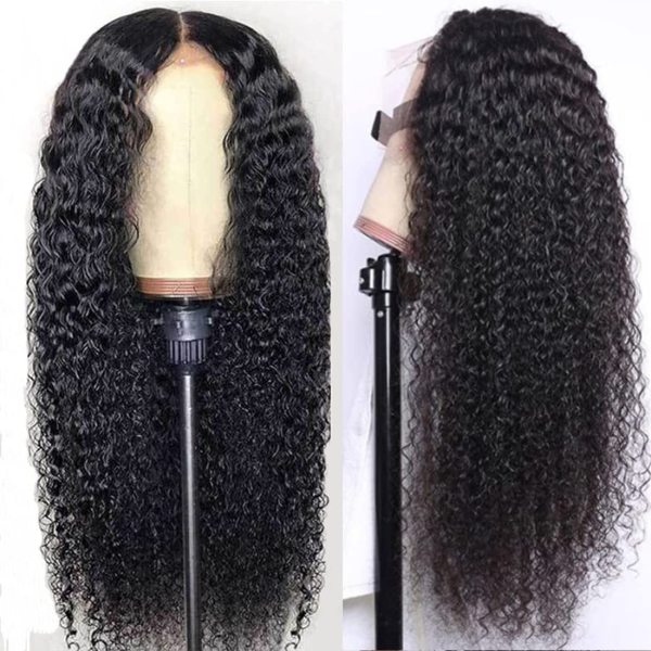 13X4 Curly Lace Front Human Hair Wig - HD Transparent Frontal, Pre-Plucked with Baby Hair for Black Women - Brazilian Virgin Hair, 150% Density, 20 Inch, Natural Color - Image 3
