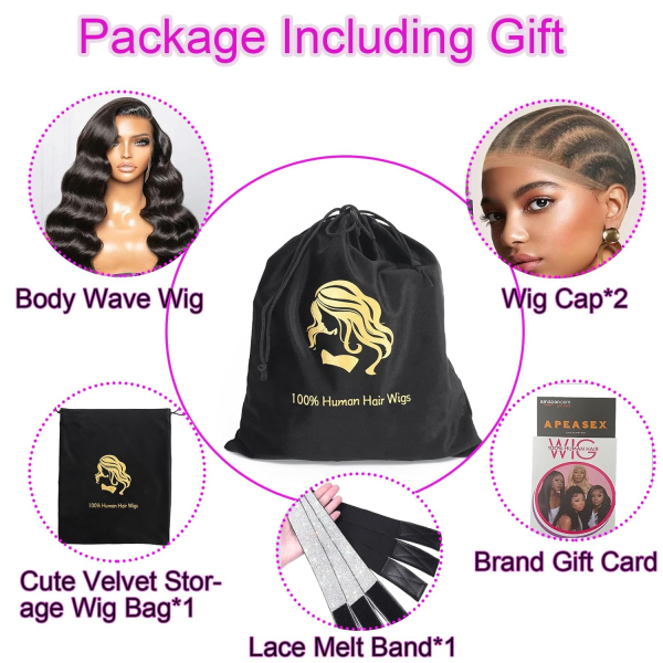 Body Wave Lace Front Wigs Human Hair Pre Plucked 180% Density 13X4 HD Transparent Human Hair Lace Front Wigs for Black Women Glueless 28 Inch Brazilian Virgin Natural Black Wigs with Baby Hair - Image 6