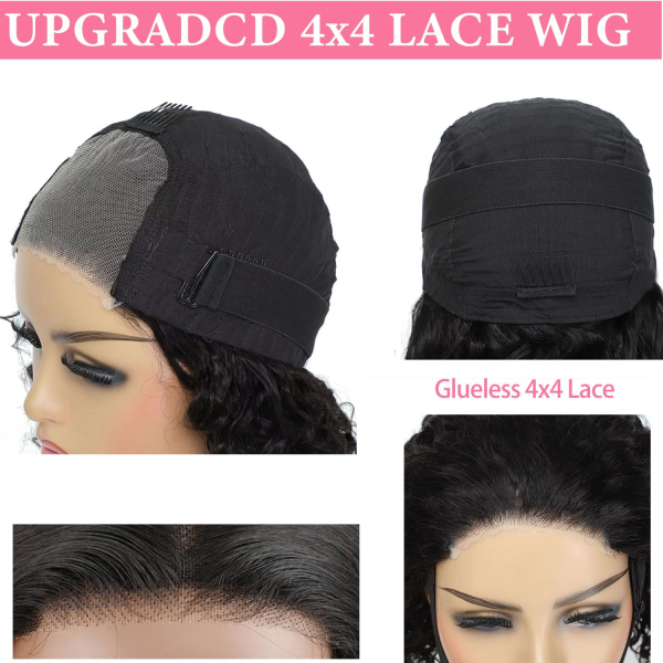 Wear and Go Glueless Wigs Human Hair Pre Plucked Pre Cut Bob Wig Human Hair with Elastic Band for Black Women Body Wave 4X4 Closure Human Hair 16 Inch - Image 4