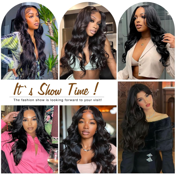 13X4 Lace Front Wigs Human Hair 28 Inch 180% Density Body Wave Pre Plucked HD Transparent Lace Frontal Wigs Baby Hair - Image 6