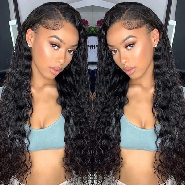 Lace Front Wigs Synthetic Glueless Wigs Pre Plucked 13X6 HD Lace Frontal Wigs Loose Curly Natural Hairline with Baby Hair for Women 14 Inch - Image 2