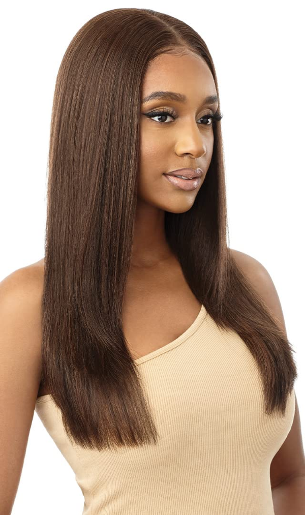100% Human Hair Blend 13X6 Hand-Tied 360 Lace Frontal Wig - MARISA (Color:Dr RED VELVET) - Image 4