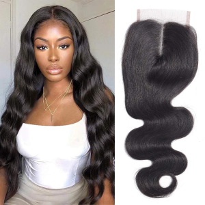 18 Inch Body Wave 4X4 Lace Closure Brazilian Human Hair 150% Density Unprocessed Body Wave Hand Tied Swiss Lace Closure Virgin Human Hair HD Lace Frontal No Bleached Knots Closure Natural Color