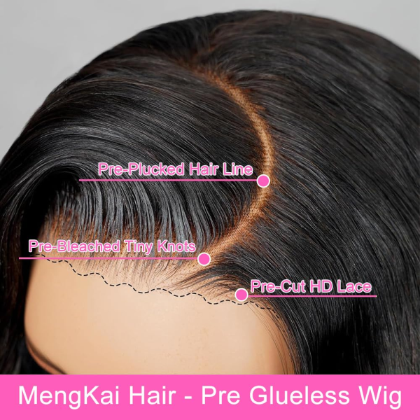 20 Inch Glueless Lace Front Wigs Human Hair Pre Plucked Straight HD Lace Front Wigs Human Hair Bleached Knots Natural Hairline Glueless Go and Wear Wigs Human Hair Pre Plucked Pre Cut - Image 5