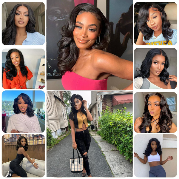 Wear and Go Glueless Wigs Human Hair Pre Plucked Pre Cut Bob Wig Human Hair with Elastic Band for Black Women Body Wave 4X4 Closure Human Hair 16 Inch - Image 6