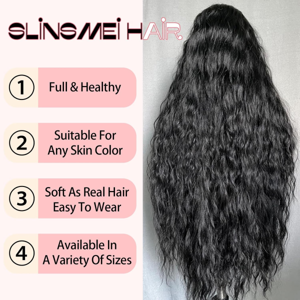 Lace Front Wigs Synthetic Glueless Wigs Pre Plucked 13X6 HD Lace Frontal Wigs Loose Curly Natural Hairline with Baby Hair for Women 14 Inch - Image 3