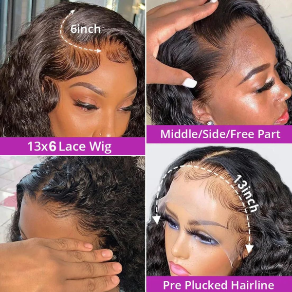 24 Inch 13X6 Lace Front Wigs Human Hair 200 Density Deep Wave Lace Front Wigs Human Hair 13X6 Deep Wave HD Frontal Wigs for Women Pre Plucked (13X6 Deep Wig, 24 Inch) - Image 5