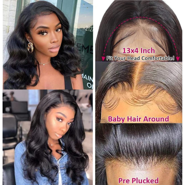 13X4Lace Front Wigs Human Hair Body Wave Wigs for Black Women Human20Inch HD Lace Front Wigs Hair Pre Plucked with Baby Hair 150% Density 10A Grade Brazilian Wigs Body Wave Wigs - Image 2