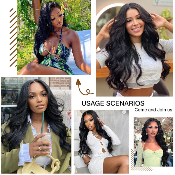 13X4 Lace Front Wigs Human Hair 28 Inch 180% Density Body Wave Pre Plucked HD Transparent Lace Frontal Wigs Baby Hair - Image 5