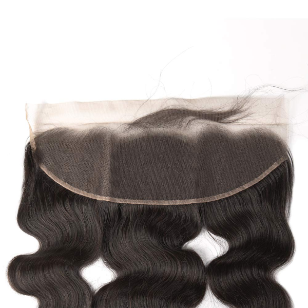 13X4 Lace Frontal Closure Ear to Ear Brazilian Virgin Remy Human Hair with Baby Hair Three Parts Body Wave Hair Frontal Natural Color 12 Inch - Image 3