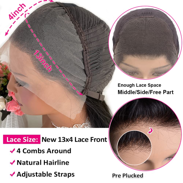 Deep Curly Human Hair Lace Front Wigs 13X4 Lace Frontal Wigs for Black Women 180% Density Wet and Wavy HD Lace Front Wigs Human Hair Pre Plucked Natural Hairline - Image 6
