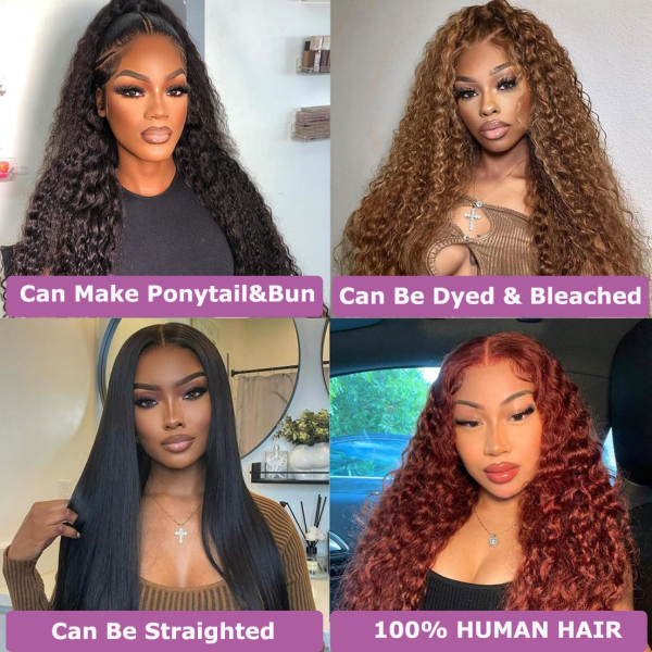 24 Inch 13X6 Lace Front Wigs Human Hair 200 Density Deep Wave Lace Front Wigs Human Hair 13X6 Deep Wave HD Frontal Wigs for Women Pre Plucked (13X6 Deep Wig, 24 Inch) - Image 8