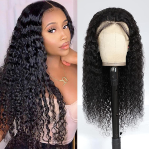 13X6 Lace Front Wigs Human Hair 24 Inch Hd Swiss Lace 13 by 6 Frontal Wigs Glueless Real Human Hair Water Wave Wigs Unprocessed Brazilian Remy Hair Grade 9A Natural Color