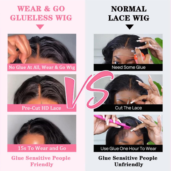 Wear and Go Glueless Wigs Human Hair Pre Plucked Pre Cut Bob Wig Human Hair with Elastic Band for Black Women Body Wave 4X4 Closure Human Hair 16 Inch - Image 5